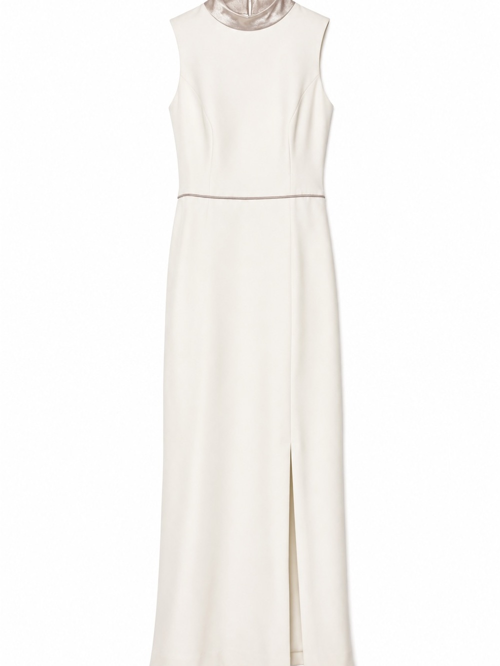 Black Halo Cream Maxi Dress with Metallic Trim